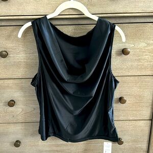 Cowl next black sleeveless top